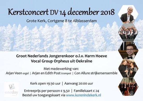 Kerstconcert Groot Nederlands Jongerenkoor en Vocalgroup Orpheus